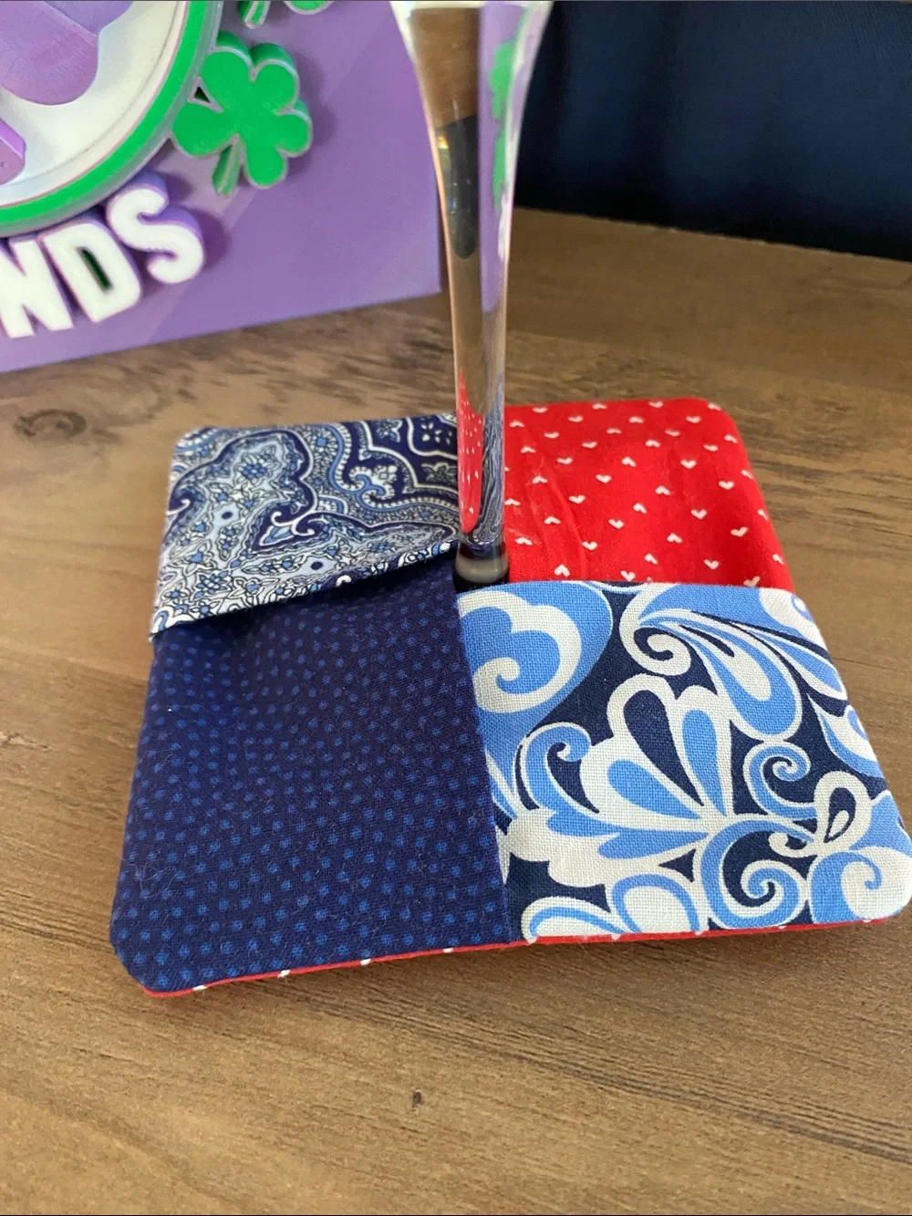 Set of 4 handmade wine glass coasters (pick one set)